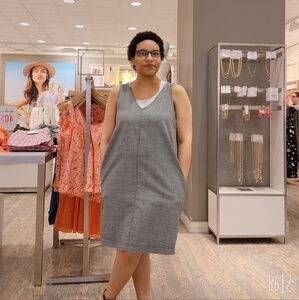 Gray Plaid Blazer Dress